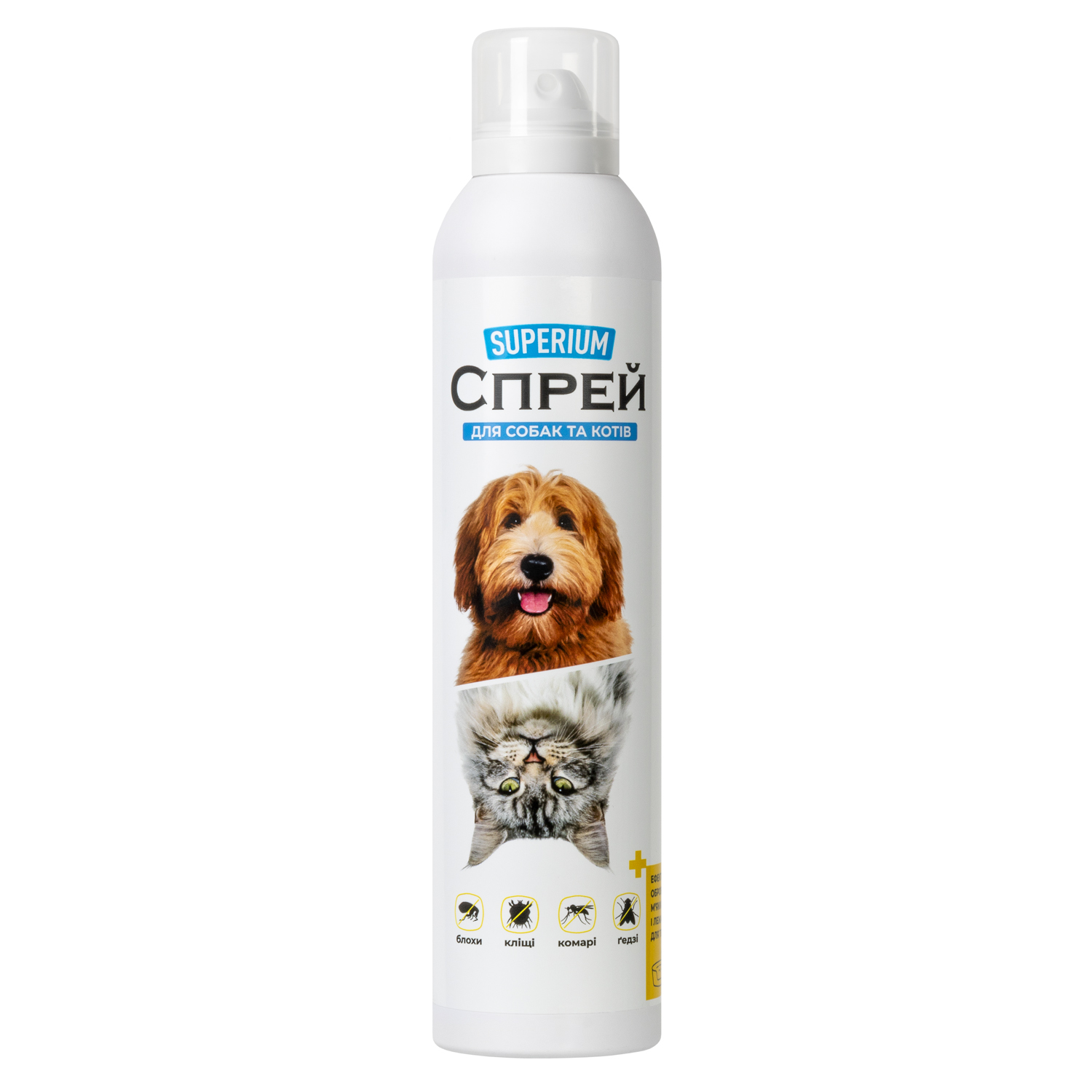 SUPERIUM Spray — самый эффективный спрей от клещей, блох, комаров и слепней для собак и котов